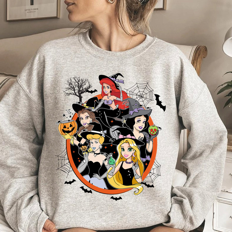 Halloween Disney Princess Comfort Color Shirt, Disney Princess Tee, Disney Halloween Women Sweatshirt, Witchy Tee, Disney Halloween Shirt - 6.jpg