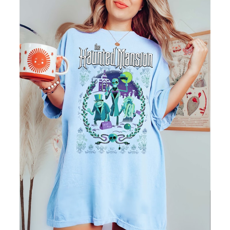 Halloween Hitchhiking Ghosts Haunted Mansion Sweatshirt, Foolish Mortals Comfort Color Shirt, Disney Halloween Party, Disneyland Trip Gift - 4.jpg