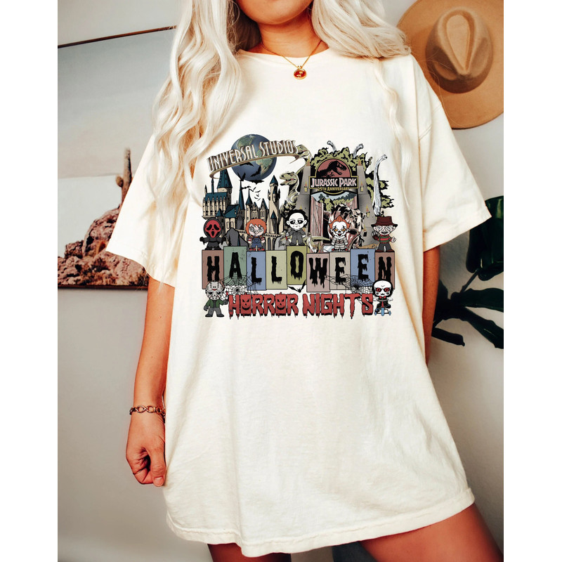 Halloween Horror Nights Universal Studios Comfort Color Shirt, Halloween Horror Characters Sweatshirt, Scary movie Shirt, Universal Studios - 1.jpg