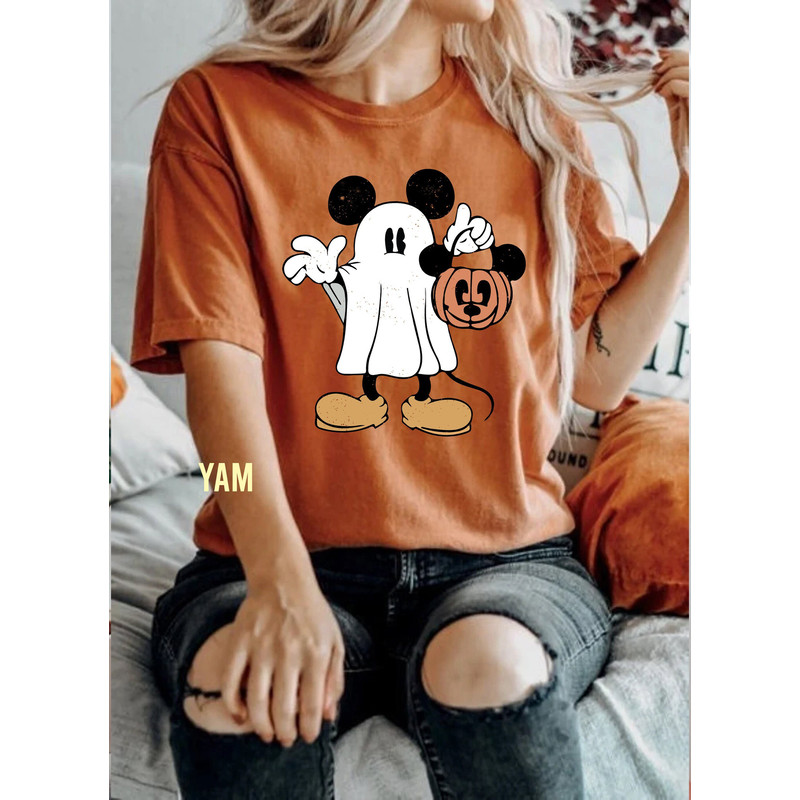 Halloween Mickey Ghost Comfort Color Shirt, Mickey Spooky Sweatshirt, Mickey's Not So Scary Halloween Party 2023, Halloween Pumpkin Shirt - 1.jpg