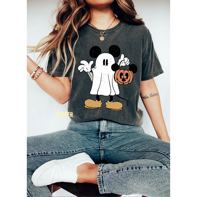 Halloween Mickey Ghost Comfort Color Shirt, Mickey Spooky Sweatshirt, Mickey's Not So Scary Halloween Party 2023, Halloween Pumpkin Shirt - 6.jpg