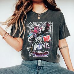 retro across the spider-verse comfort colors shirt, vintage spider-punk t-shirt, spider man across the spider verse shir