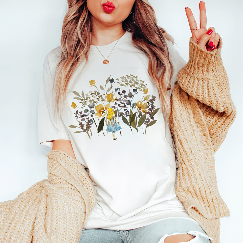 Retro Alice In Wonderland Comfort Colors Shirt, Do You Suppose She's a Wildflower T-Shirt, Disney Floral Tee, Vintage Cottagecore Shirt - 1.jpg