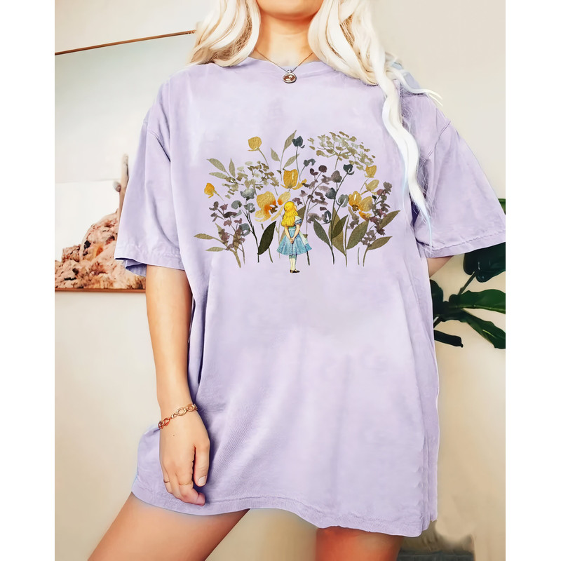 Retro Alice In Wonderland Comfort Colors Shirt, Do You Suppose She's a Wildflower T-Shirt, Disney Floral Tee, Vintage Cottagecore Shirt - 2.jpg