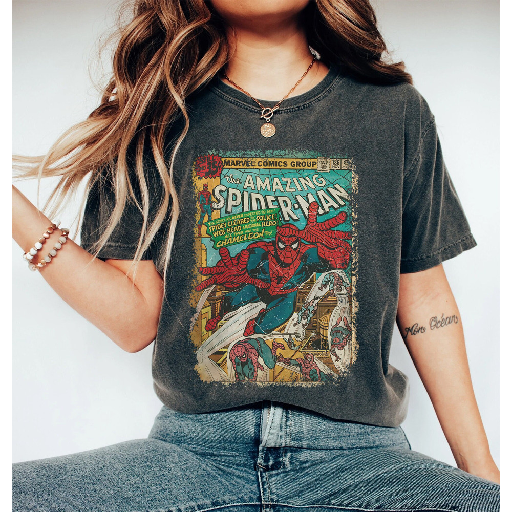 Retro Amazing Spider-Man Avenger Superhero Comfort Color Shirt, Marvel Avengers T-Shirt, Vintage Disney Spiderman Shirt, MCU Fans Gift Tee - 2.jpg