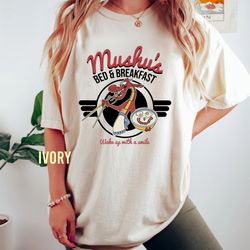 retro disney mulan mushu's bed and breakfast comfort colors shirt, disney mulan princess t-shirt, disneyland family vaca