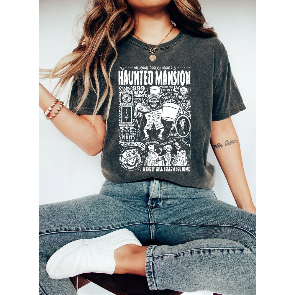 Retro Disney The Haunted Mansion Comfort Color Shirt, Haunted Mansion Tee, Disney Matching Tee, Halloween Party Shirt, Disneyland Trip 2023 - 1.jpg
