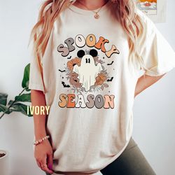 retro halloween floral spooky comfort colors shirt, vintage floral ghost halloween t-shirt, spooky season tee, disney ha