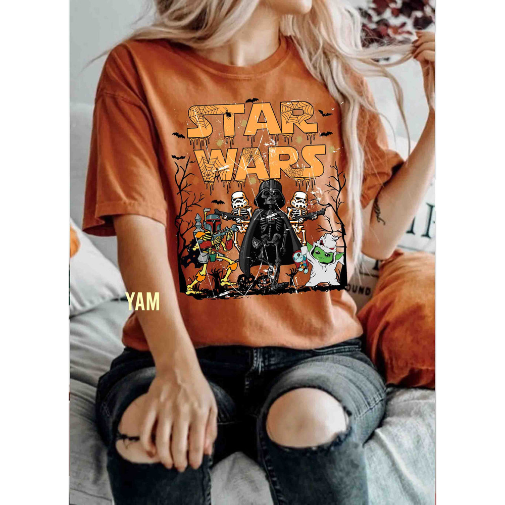 Retro Halloween Star Wars Comfort Colors Shirt, Halloween Magic Kingdom T-Shirt, Halloween Star War Mickey Ears Tee, Halloween Party Shirt - 2.jpg