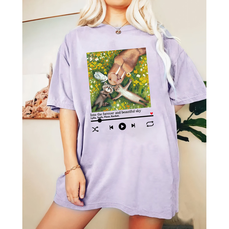 Retro Lylla Rocket Floor Teefs Comfort Color Shirt, Guardians of the Galaxy 3 Unisex T-Shirt, Disney Into The Forever And Beautiful Sky Tee - 3.jpg