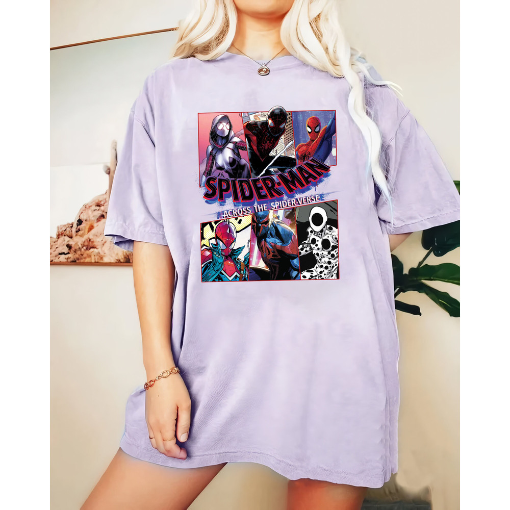 Spider-Man Across the Spider-Verse Characters Comfort Color Shirt, Spider Man 2023 Unisex T-Shirt, Miles Morales Tee, Disney Spider Gwen Tee - 2.jpg