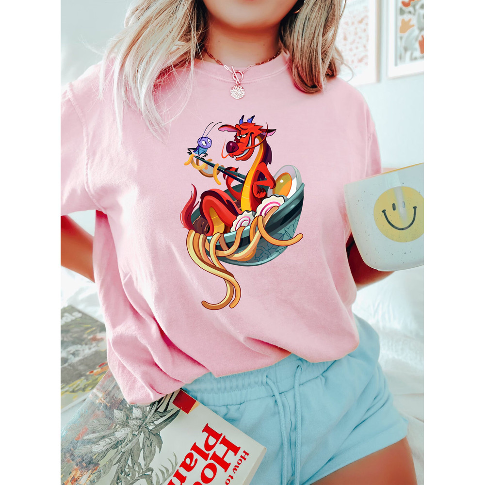 Vintage Disney Mulan Funny Mushu Dragon & Cri-Kee With Ramen Comfort Color Shirt, Disney Mulan T-Shirt, Magic Kingdom Tee, Disneyland Trip - 3.jpg
