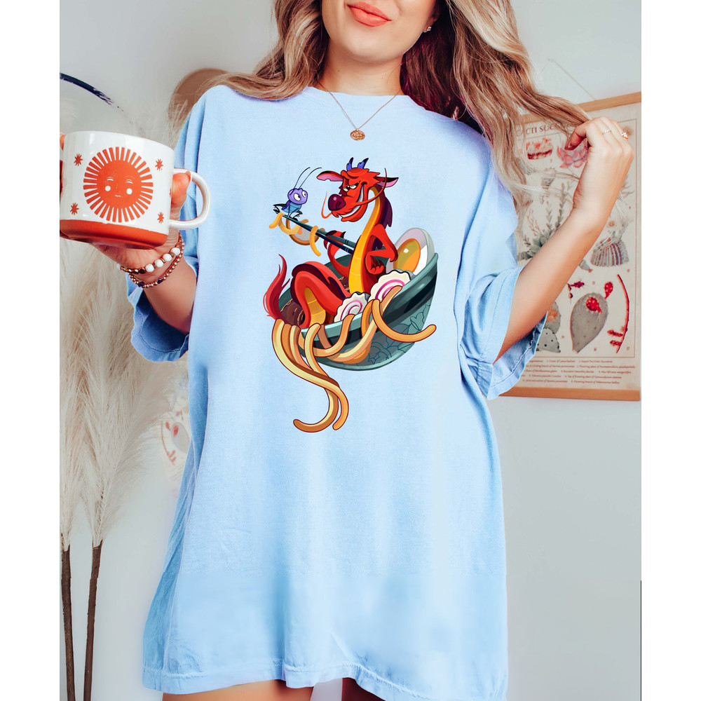 Vintage Disney Mulan Funny Mushu Dragon & Cri-Kee With Ramen Comfort Color Shirt, Disney Mulan T-Shirt, Magic Kingdom Tee, Disneyland Trip - 4.jpg