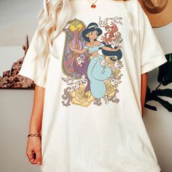 vintage disney princess jasmine comfort colors shirt, disney jasmine and aladdin t-shirt, disneyland family shirt, disne