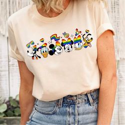 mickey and friends lgbt pride t-shirt, rainbow disney shirt, disney pride lgbt shirts, lgbtq tees, disneyworld shirt, le