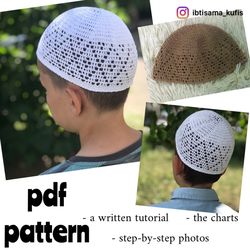 crochet kufi hat unisex PDF pattern