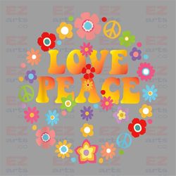 love fall y'all png, hart flowers leaves hello pumpkin fall vibes peace love thanksgiving family sublimation design hand