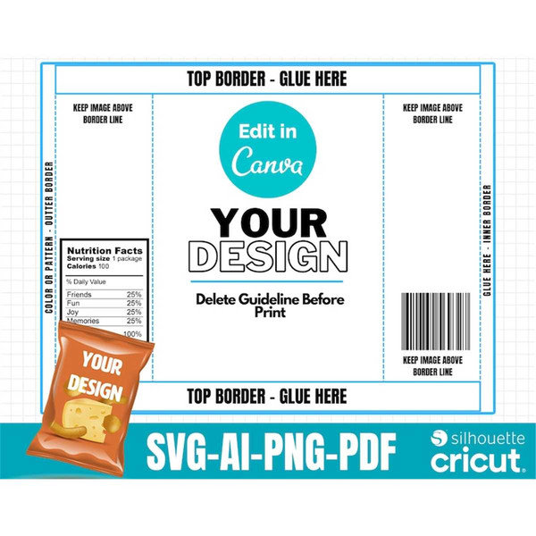 Chip Bag Template, Blank Chip Bag, Chip Bag Template Canva E - Inspire ...