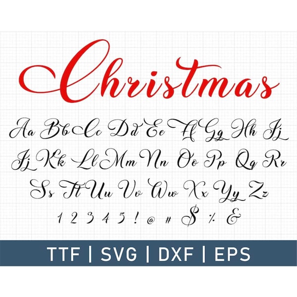 Christmas Script Lettering Christmas Script Font, Christmas Letters Svg, Holiday Font, | Inspire ...