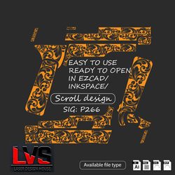 lvs laser design house || sig:p 266 scrollwork vector design