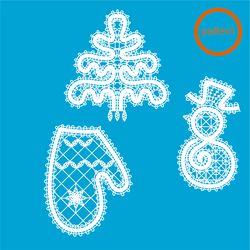 Bobbin lace patterns Christmas souvenirs Set 6 pcs Instant download