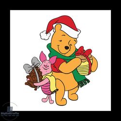 christmas pooh and piglet svg, disney svg, pooh svg, winnie svg, piglet svg, christmas svg, disneyland svg, disney movie