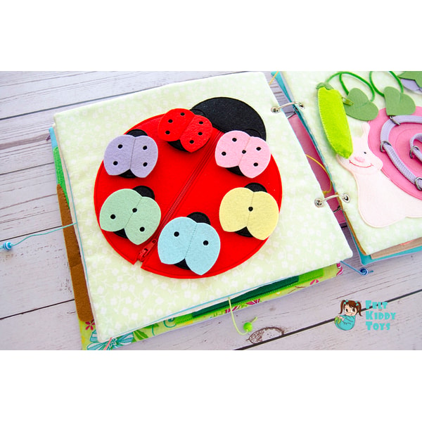 Quiet book page, Ladybugs, PDF sewing pattern, SVG files - Inspire Uplift