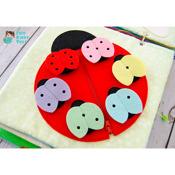Quiet book page, Ladybugs, PDF sewing pattern, SVG files - Inspire Uplift