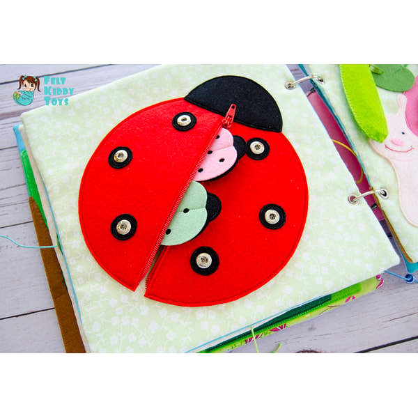 Quiet book page, Ladybugs, PDF sewing pattern, SVG files - Inspire Uplift