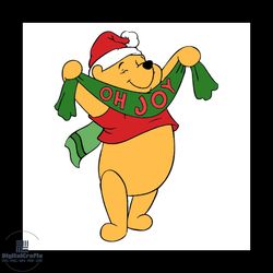 christmas pooh oh joy svg, disney svg, winnie svg, pooh svg, piglet svg, christmas svg, disneyland svg, disney movie svg