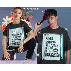 never understimate the power of a girl with a book, bookaholic shirt, wild about reading shirt, bookworm, teacher book,