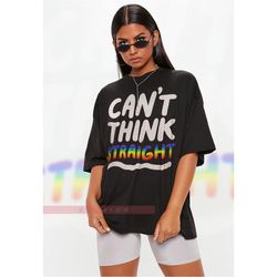 cant think straight unisex shirts, lgbtq queert-shirt | human's right, funny lgbt t-shirt, gay pride gift, pride rainbow