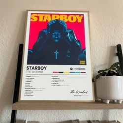 the weeknd star boy album poster, music poster, no framed, gift