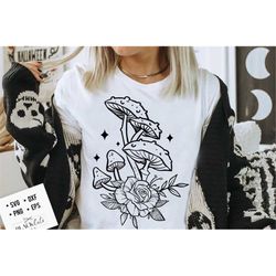 magic mushrooms svg, floral mushroom svg, mushrooms svg, magic illustration svg