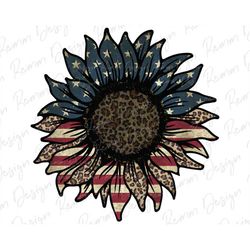 american flag sunflower png, leopard sunflower png, sunflower png, patriotic sunflower, 4th of july png, leopard sublima