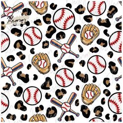 baseball leopard seamless pattern, sublimate download, digital paper, printable, animal print, cheetah, background, fabr