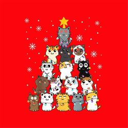 cat xmas tree png, cat christmas tree png, funny cute cat xmas png, cat santa png, cat light png