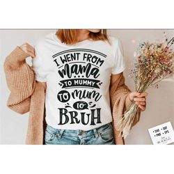 i went from mama to mommy to mom to bruh svg, bruh svg, mom life svg, mom svg, mothers day svg, mama svg