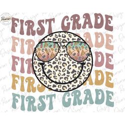 1st grade png, first grade retro sublimation file, first day t shirt design, back to school design