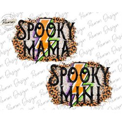 spooky mama mini png sublimation designs, halloween sublimation, fall, autumn, october, retro, vintage, grunge, png