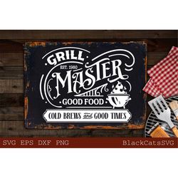 grill master svg, barbecue svg, grilling svg, bbq dad svg, dad's bar and grill svg, father's day gift svg, bbq cut file,