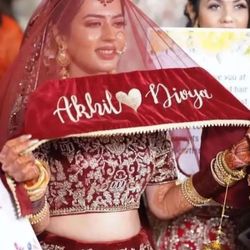 Customized bridal nikkah Duppata in English in