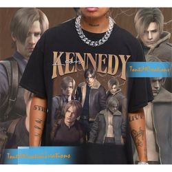 leon kennedy vintage shirt, leon vintage shirt, leon residence evil shirt, horror game shirt, leon re4 shirt, gamer shir