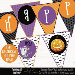 Halloween Banner, Halloween Party Decorations, Halloween Garland, Happy Halloween, Halloween Bunting, Halloween