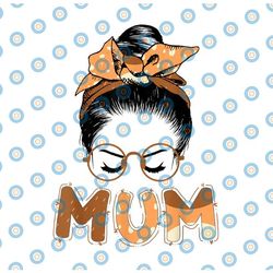 bluey mum messy hair bun glasses png mom png  mommy png gift bluey mom ladies png