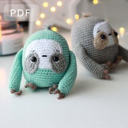 Amigurumi little sloth PDF crochet pattern