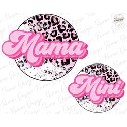 mama mini png, matching designs, pink leopard mama png, retro valentines day, mama sublimation design, mom png, sublimat