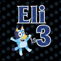 custom name bluey, personalized name and age bluey birthday party svg, bluey family svg, birthday bluey svg, bluey bingo