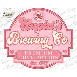 cupid's brewing company png, cupid shirt, valentines day shirt design, retro png, sublimation design, trendy valentine p