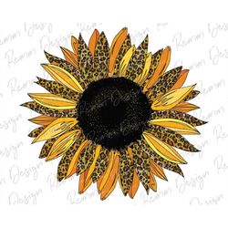 leopard sunflower png, sunflower png, leopard print, png, cheetah leopard sunflower, sublimation design download